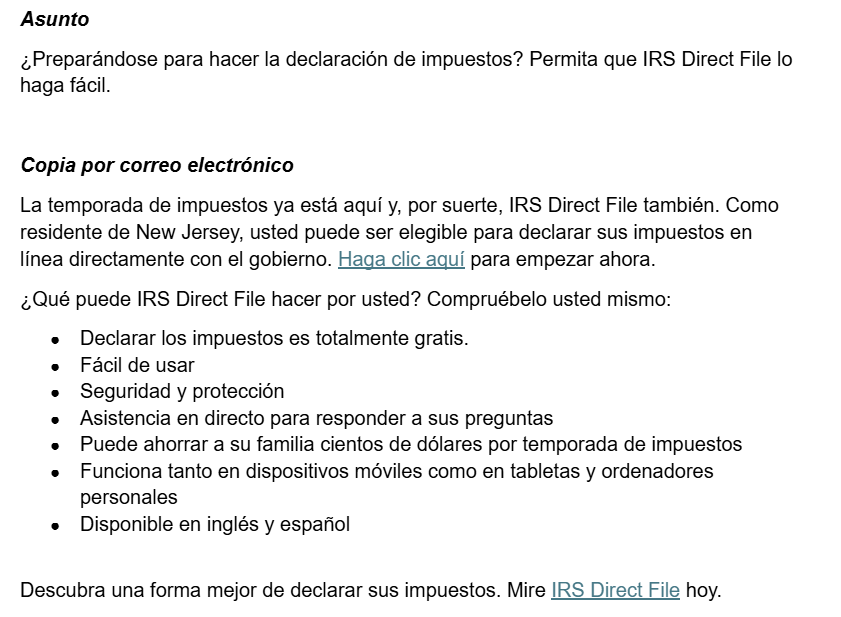 Una manera fácil de presentar sus impuestos.