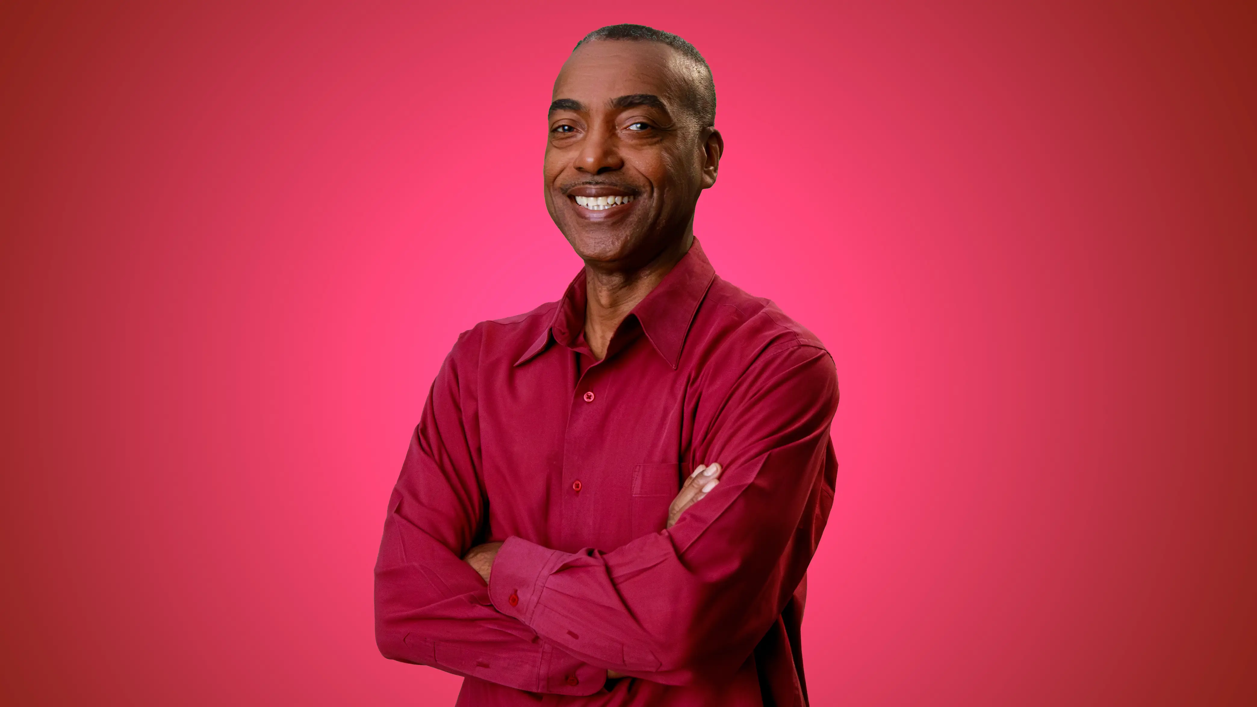 Businessman, pink background