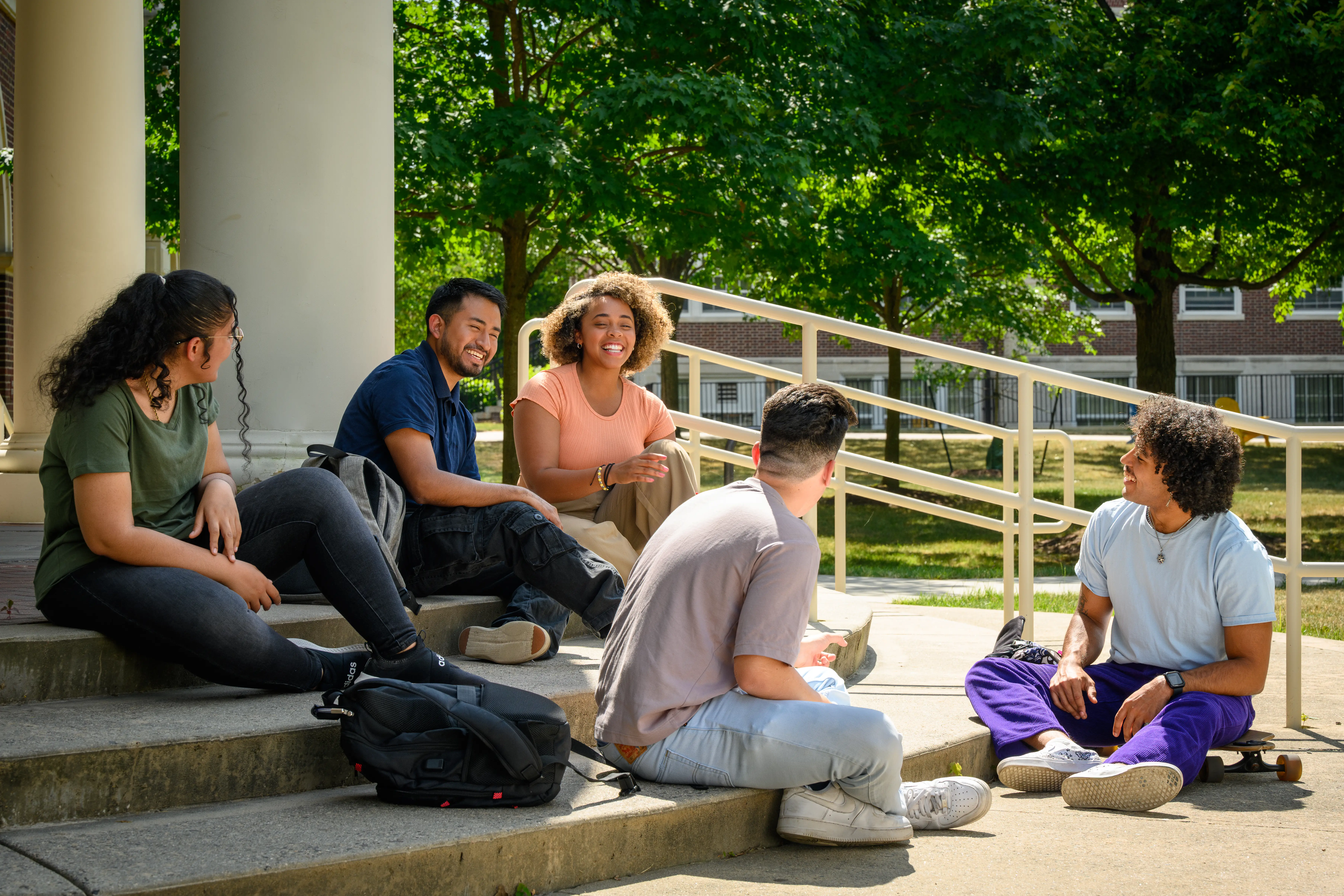 Group of college students on campus