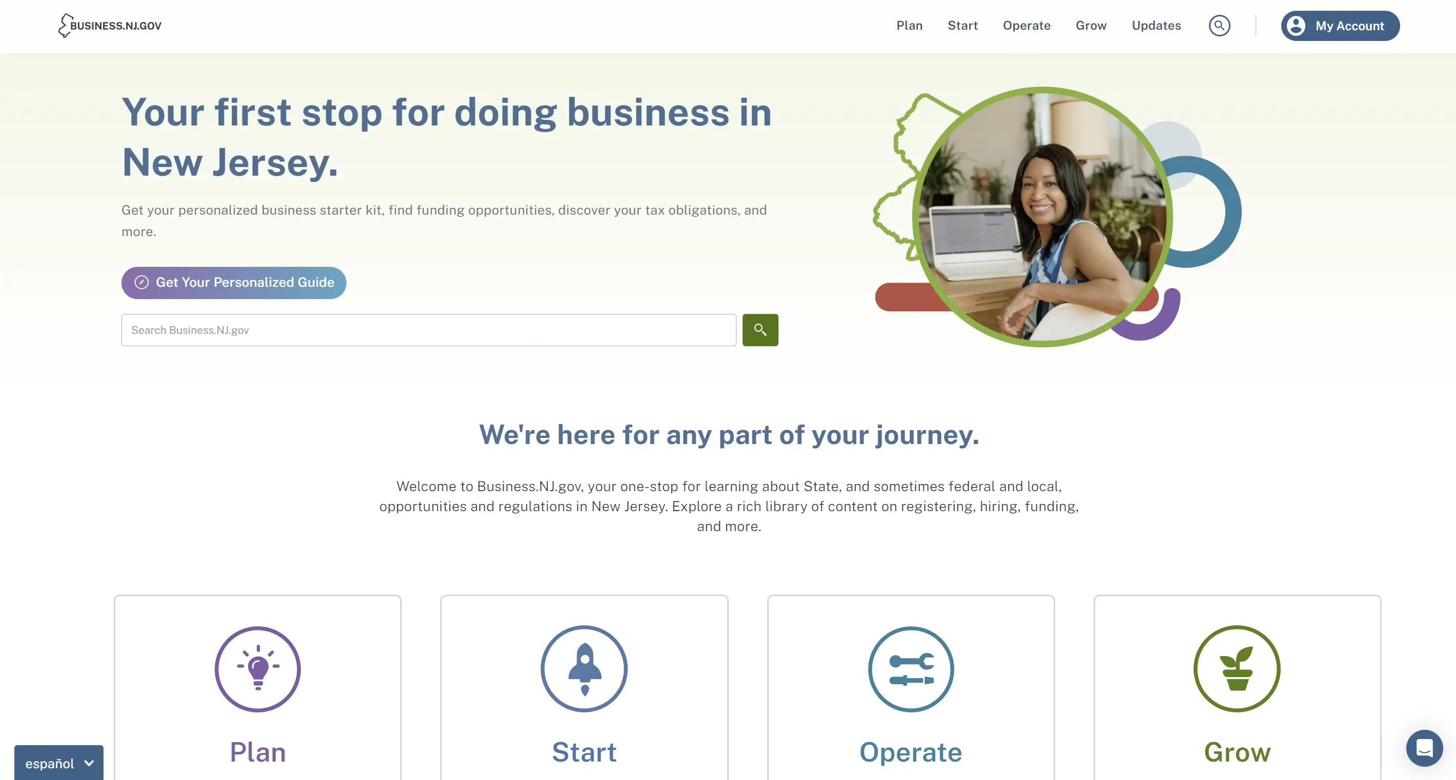 Business.NJ.gov’s landing page